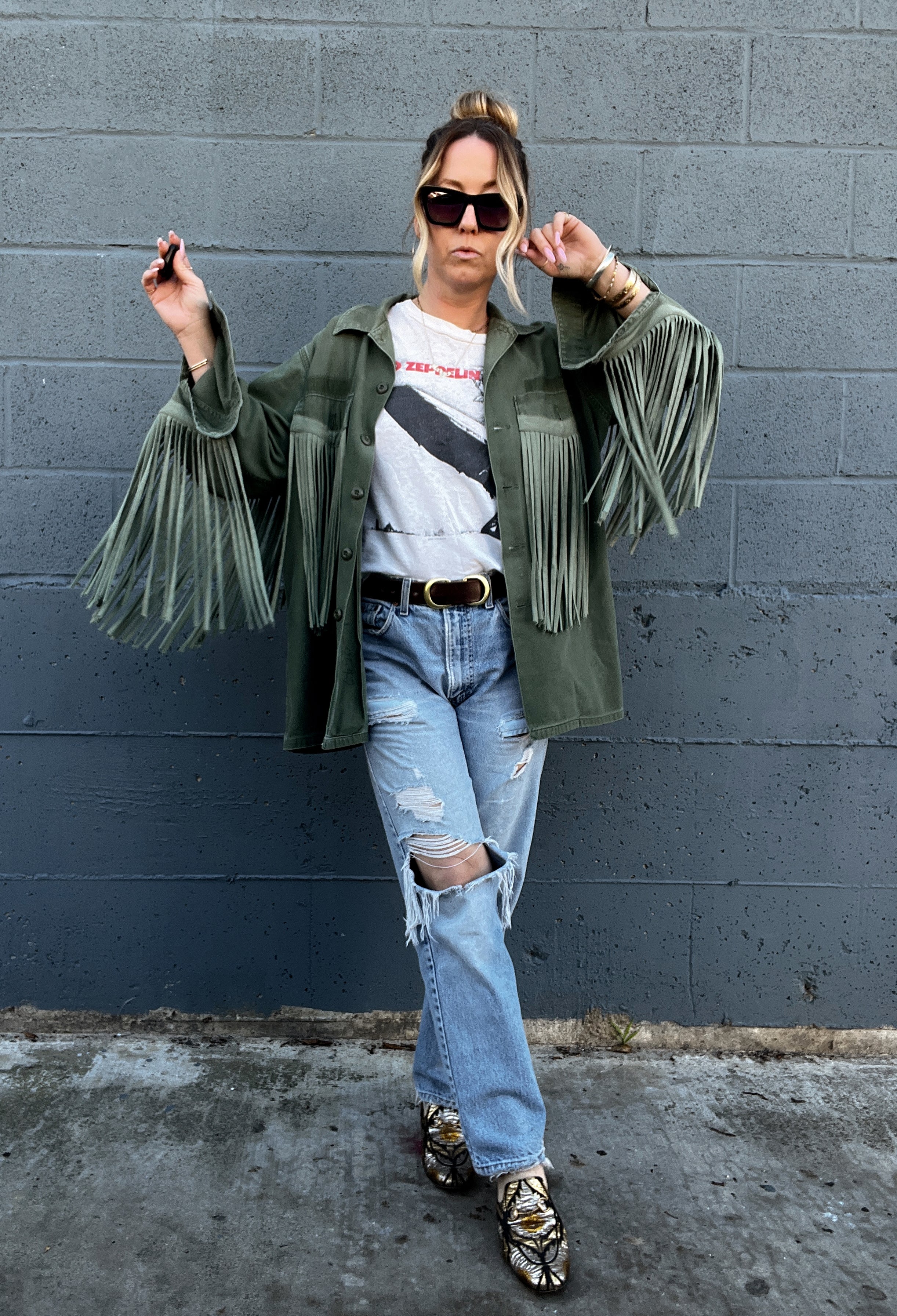 Vintage offers fringe jacket